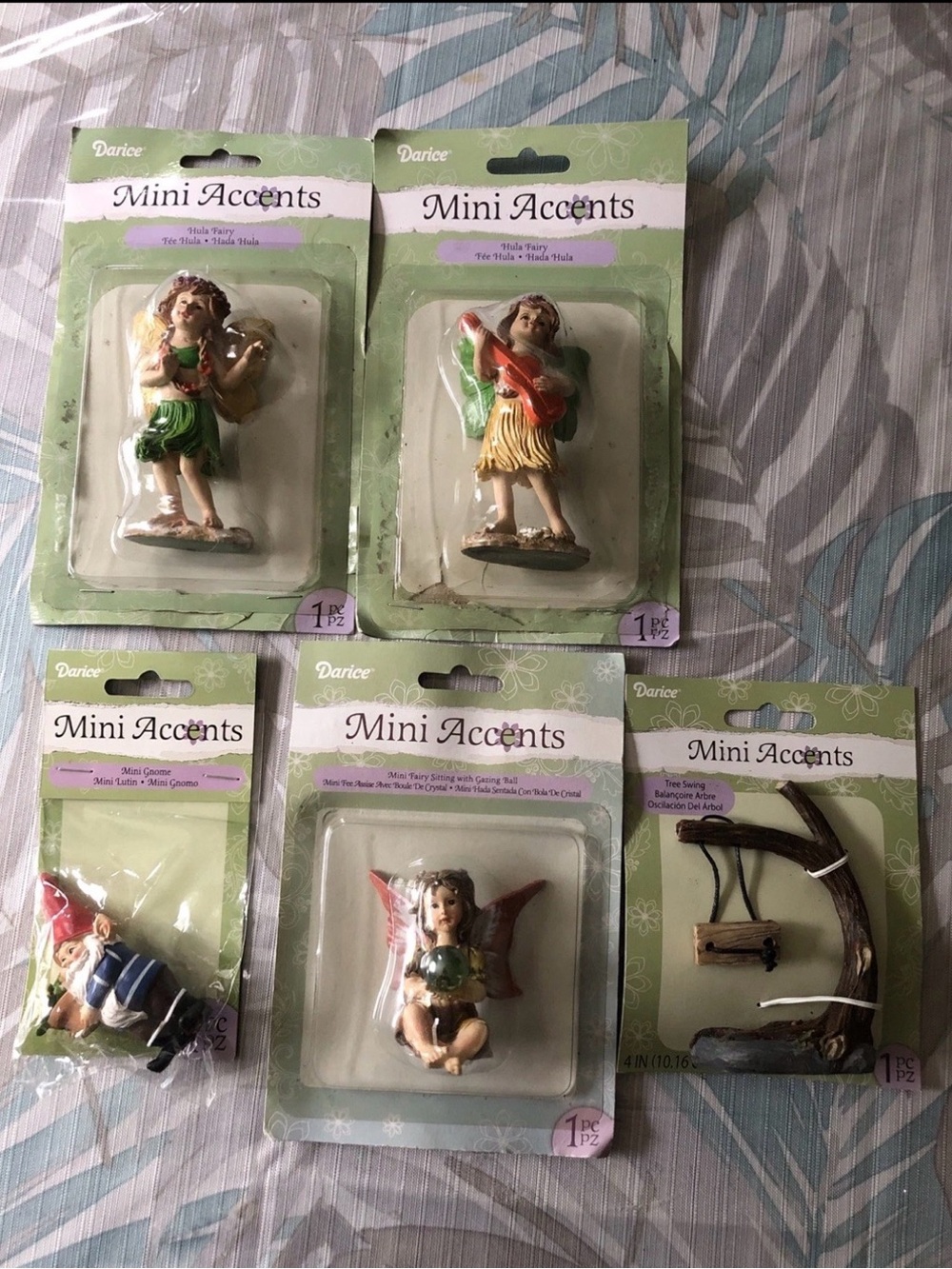 Darice Mini Accents, Lot Of 5 - Hula Fairy, Mini Fairy, Gnome & More - NEW